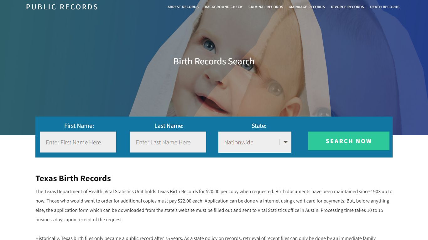 Texas Birth Records | Enter Name and Search. 14Days Free - Public Records